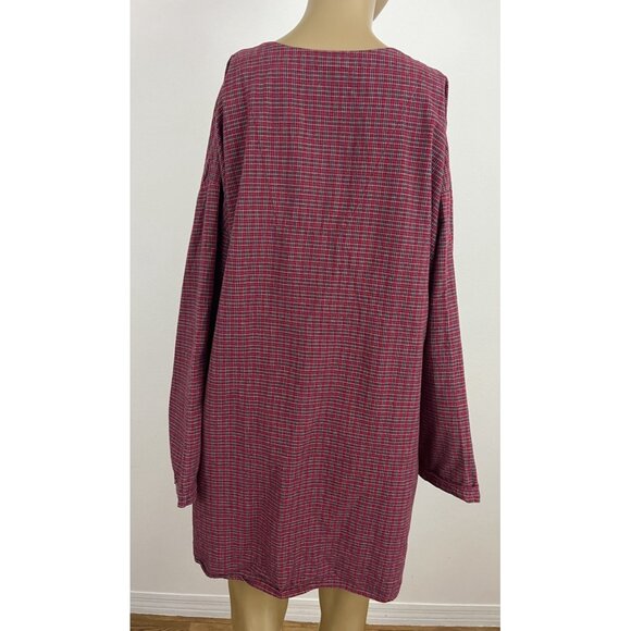 Vintage Disney Store Winnie the Pooh Eeyore Red Plaid Nightgown Nightshirt L/XL - Picture 4 of 5